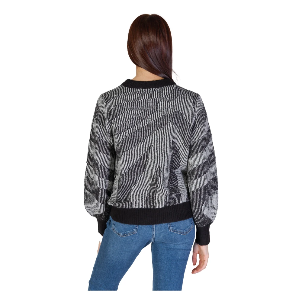 Vila Zwarte Gebreide Ronde Hals Trui Black Dames