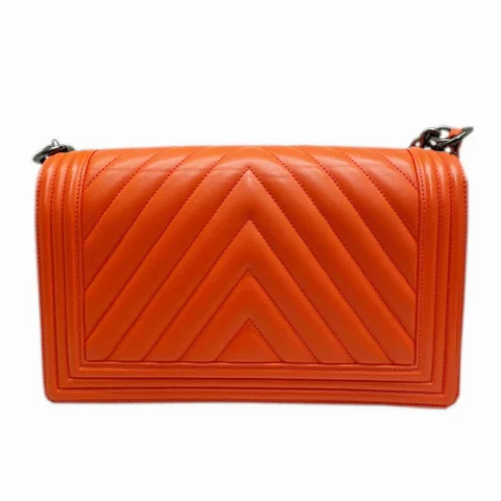 Chanel Vintage Pre-owned Leather chanel-bags Orange Dames