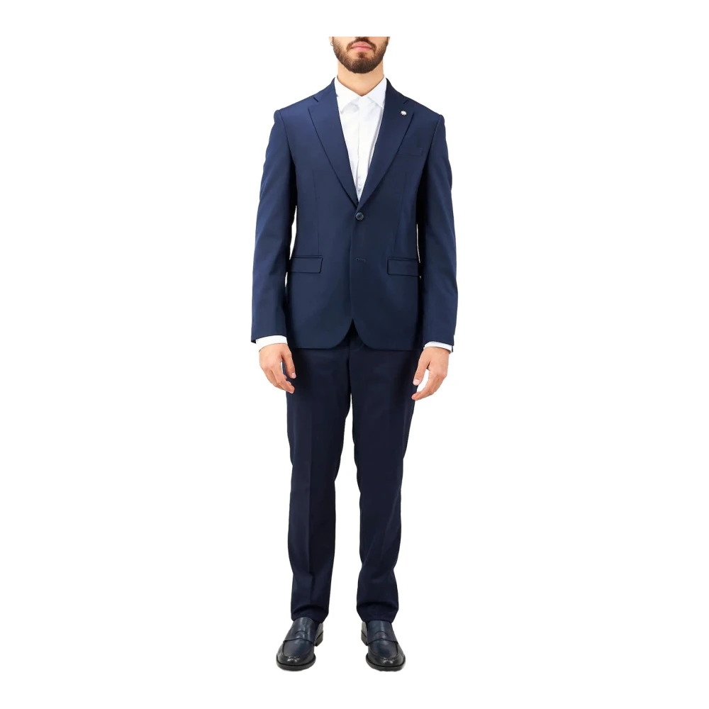 Manuel Ritz Elegante Jurk met Polyester en Elastaan Blue Heren