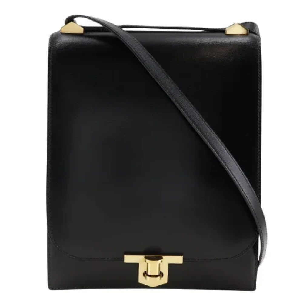 Hermès Vintage Pre-owned Leather crossbody-bags Black Dames