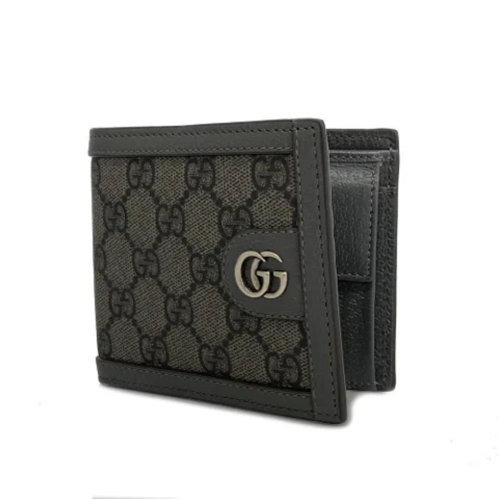 Gucci Vintage Pre-owned Leather wallets Gray Heren