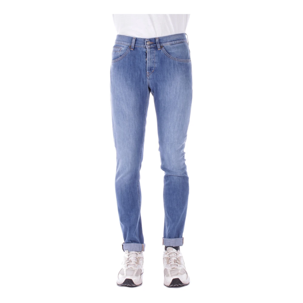 Dondup Blauwe Skinny Jeans met Logo Blue Heren