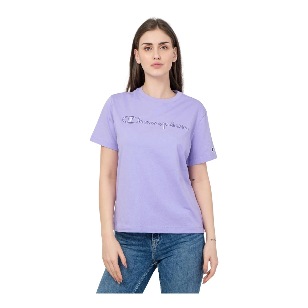 Champion Dames T-shirt in Paars Relaxed Fit Purple Dames