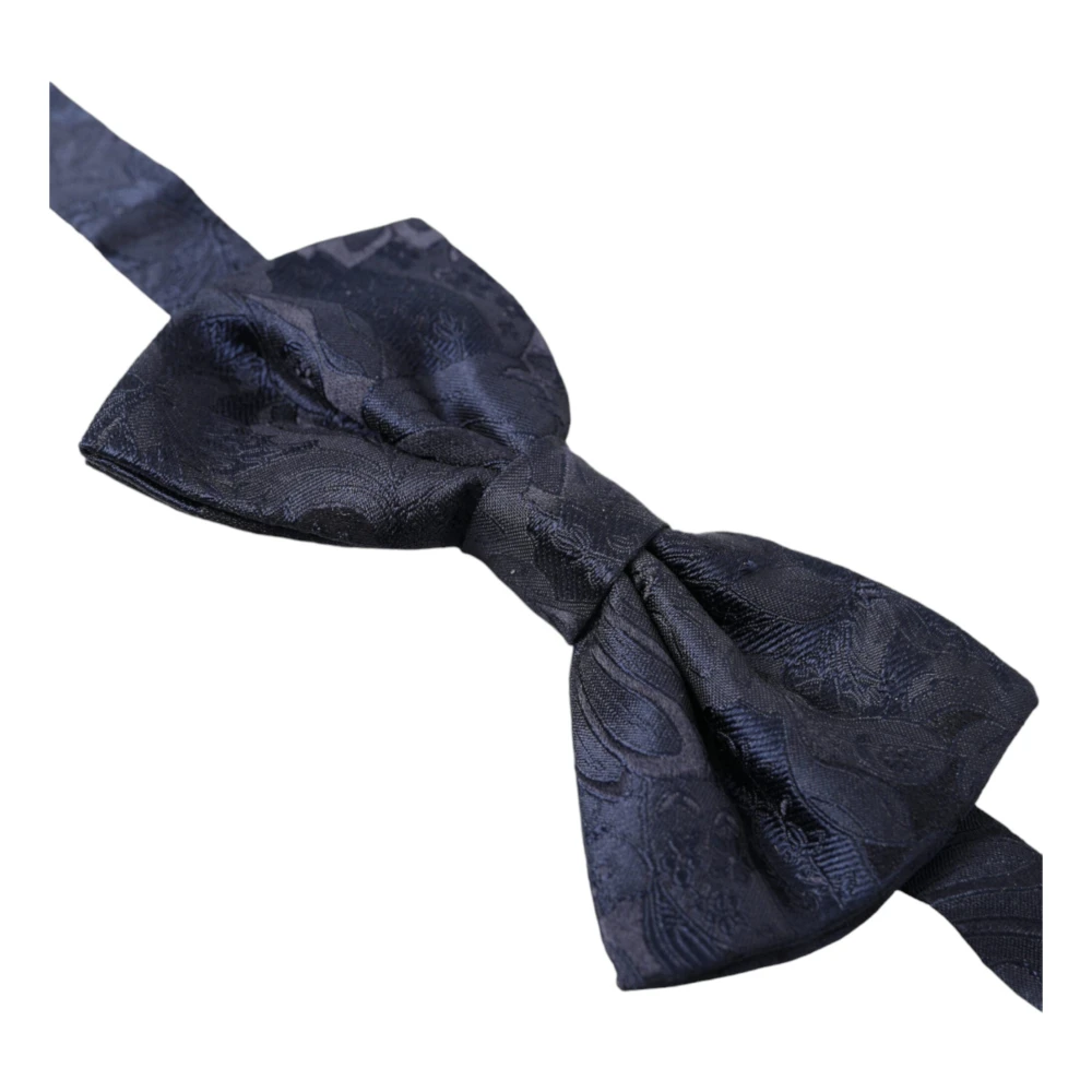 Dolce & Gabbana Elegante Blauwe Zijden Vlinderdas Blue Heren
