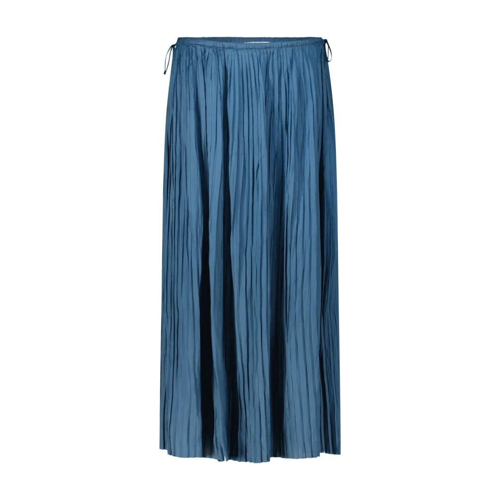 Ulla Johnson Satin Maxi Rok met Elegante Plooien Blue Dames