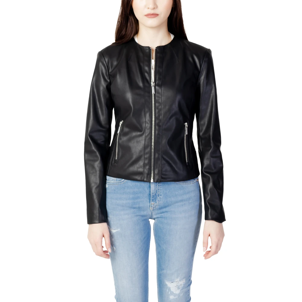 Armani Exchange Women's Black Spring/Summer Jacket In Polyester