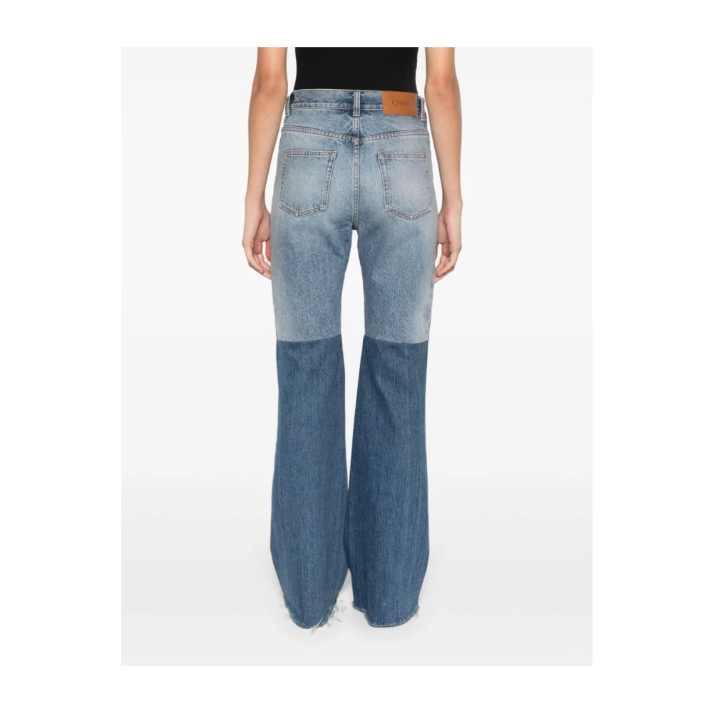 Chloé Patchwork Flare Jeans MultiColour Blue Dames