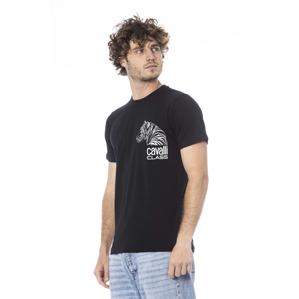 Cavalli Class Logo Print Korte Mouw T-shirt Black Heren
