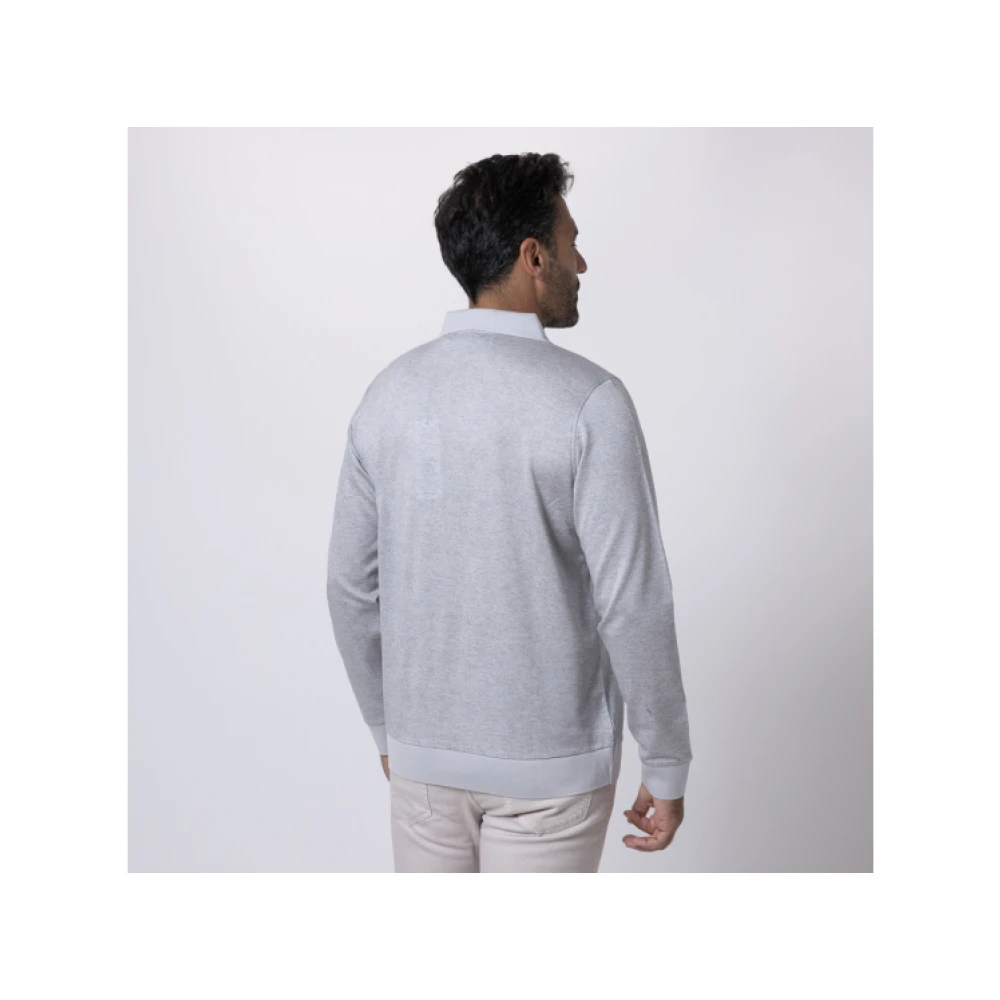Karl Lagerfeld Grijze polo met lange mouwen Gray Heren