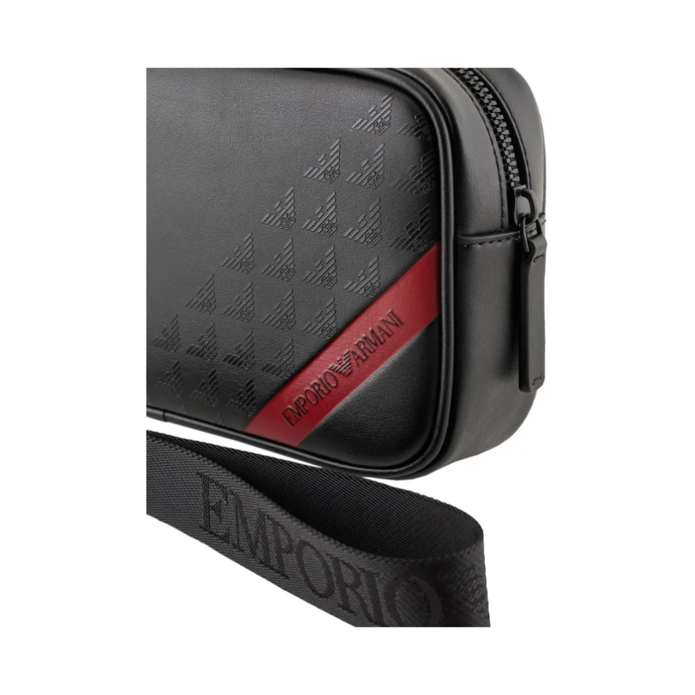Armani Leren Toilettas voor Mannen Black Heren
