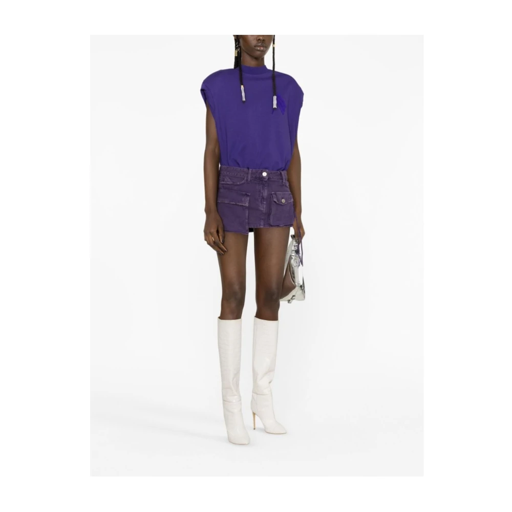 The Attico FAY 035 Paarse Denim Rok Purple Dames