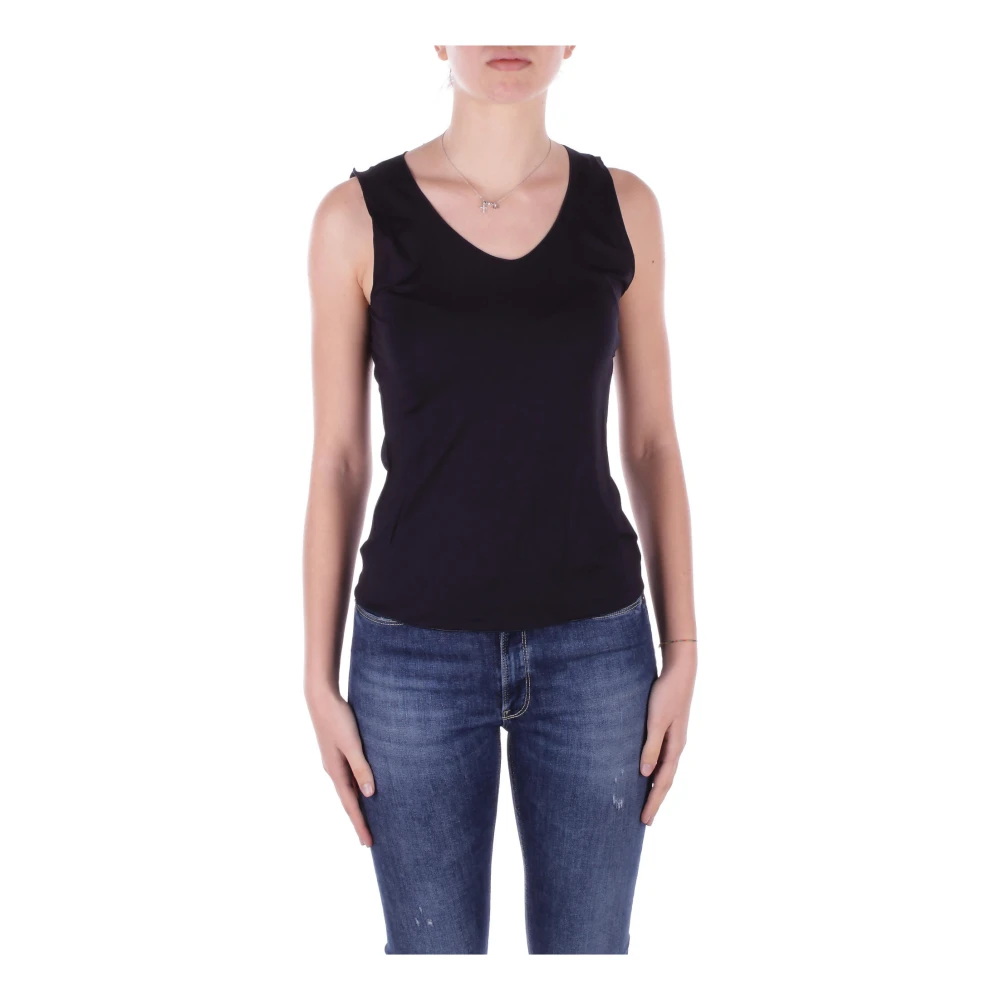 Emporio Armani Blauwe T-shirts en Polos Slim Fit Blue Dames