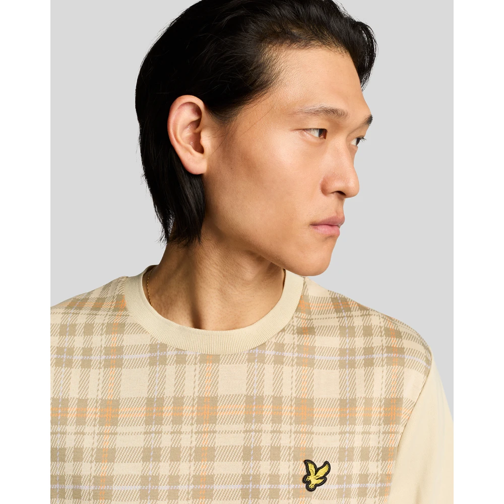 Lyle & Scott SS T-shirts Voorjaar Tartan T-shirt Beige Heren