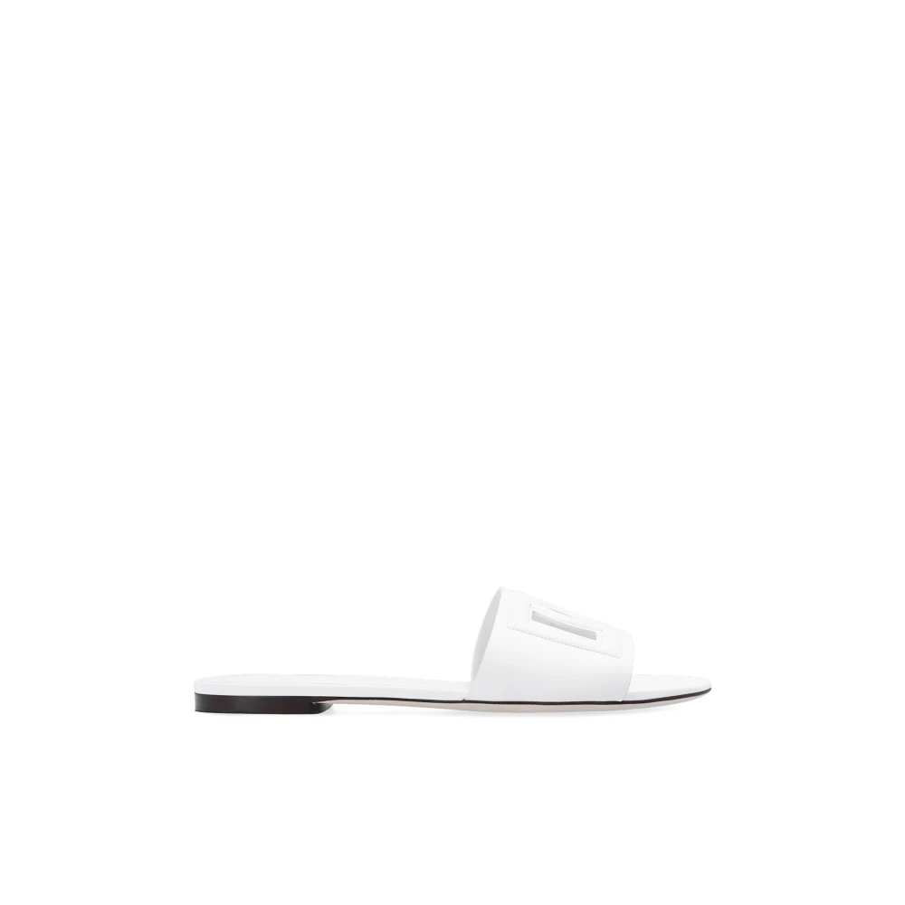 Dolce & Gabbana Women's White Sliders, 3 Uk, Logo Slide