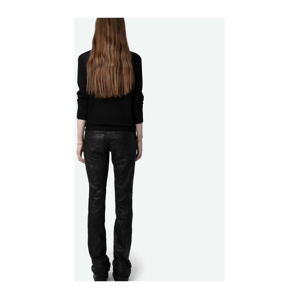 Zadig & Voltaire Zwarte Kasjmiertrui met Geborduurde Vleugels Black Dames