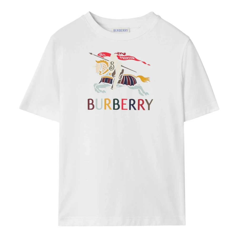 Burberry Boys White Logo T-Shirt - Kids Short Sleeve T-Shirts - 8 Y - Kids