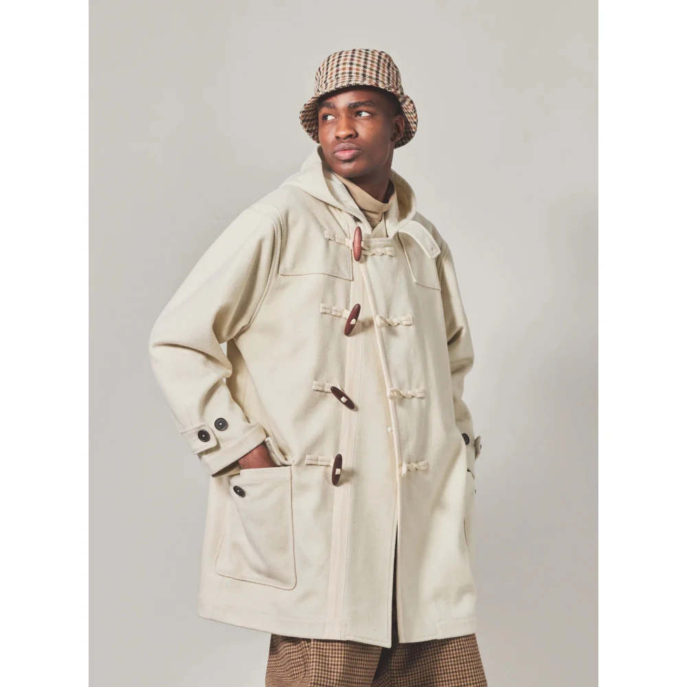 Universal Works Militaire Dufflejas in Ecru Marl Beige Heren