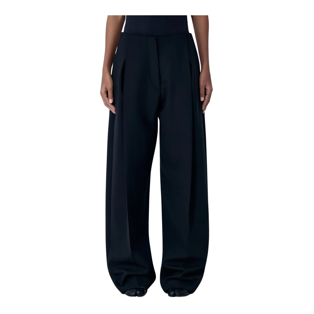 Sportmax Vrouw Zwart Broeken Dames, S, Wol, Wollen Tailored Broek