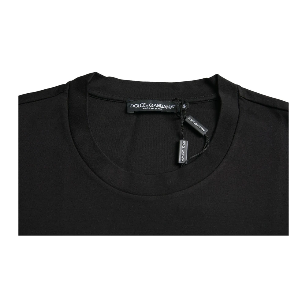 Dolce & Gabbana Zwarte Crew Neck T-shirt met Love Always Print Black Heren
