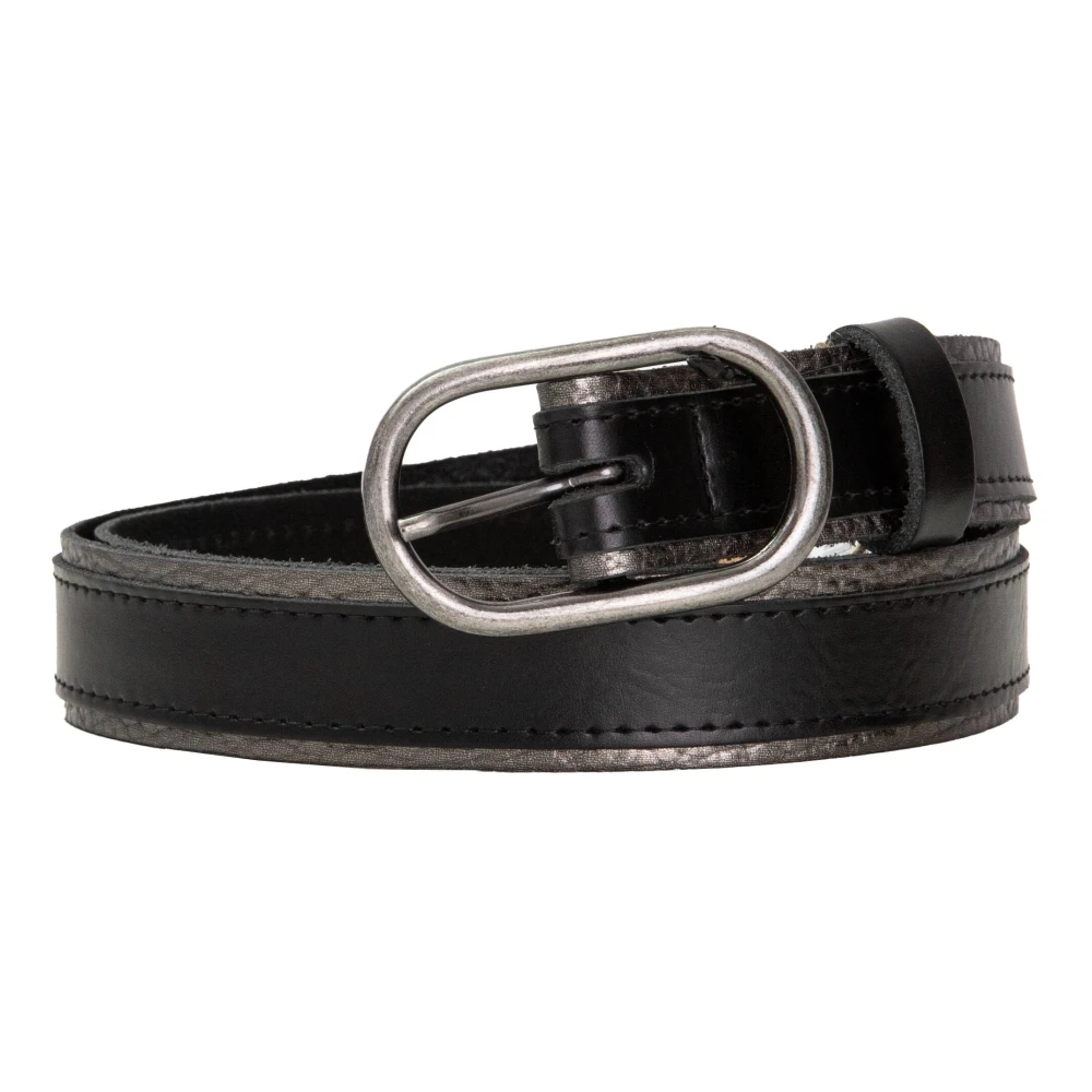 Trezz Zwarte Streep Gun Stijl Riem Black Dames