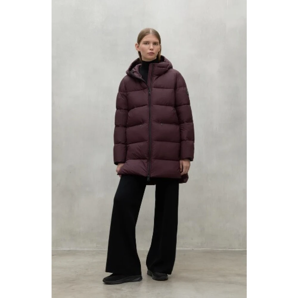 Ecoalf Waterafstotende polyester jas met capuchon Red Dames