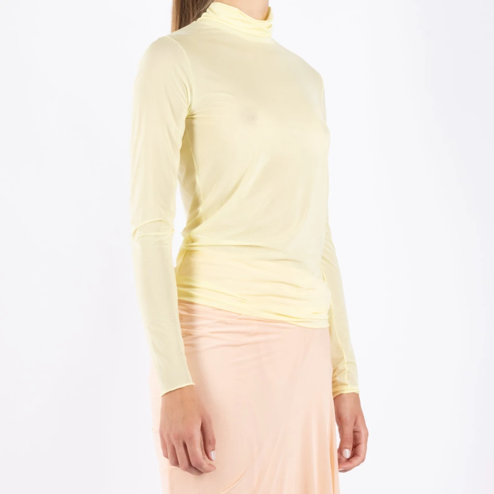 Dries Van Noten Lichtgele Gebreide Top Yellow Dames
