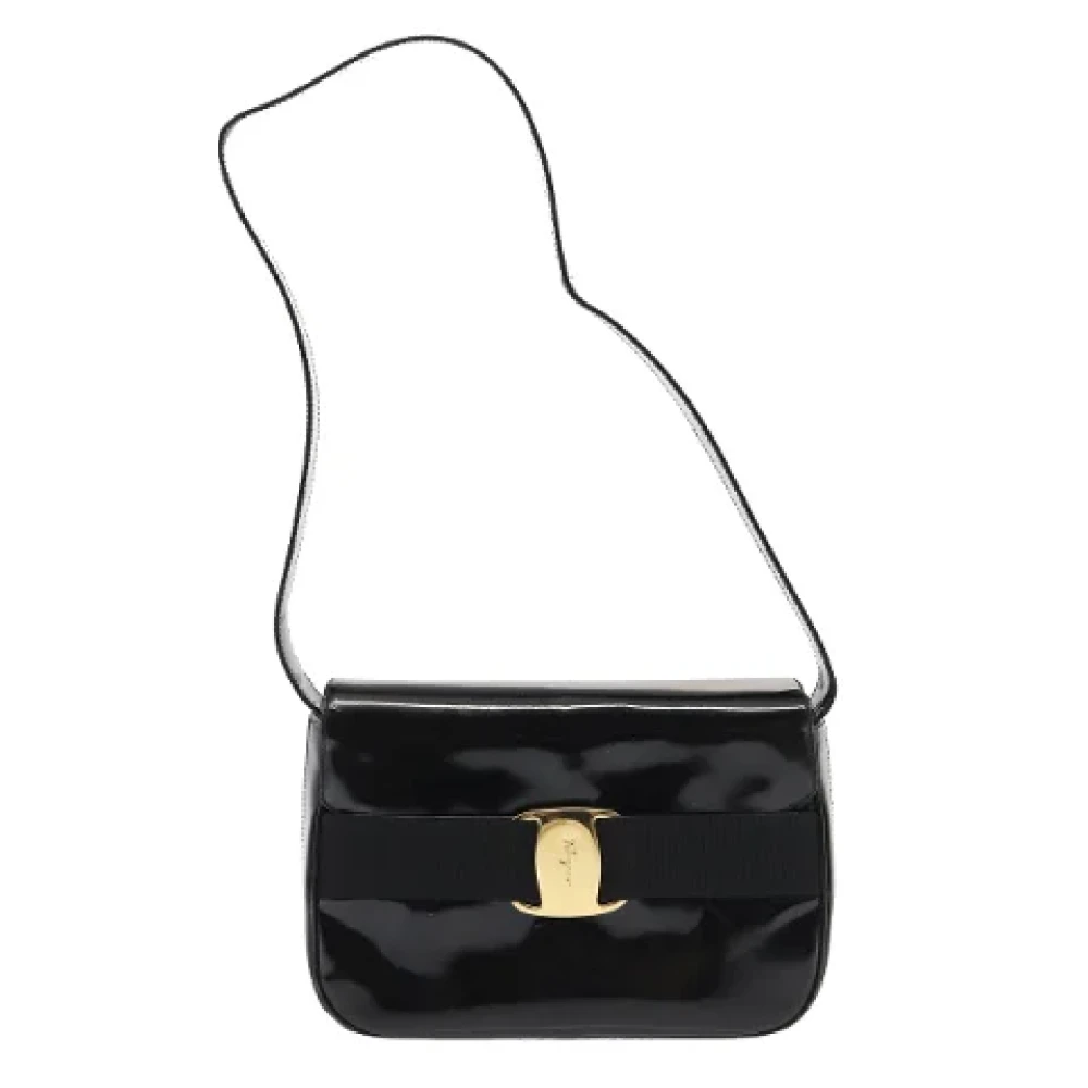 Salvatore Ferragamo Pre-owned Leather crossbody-bags Black Dames