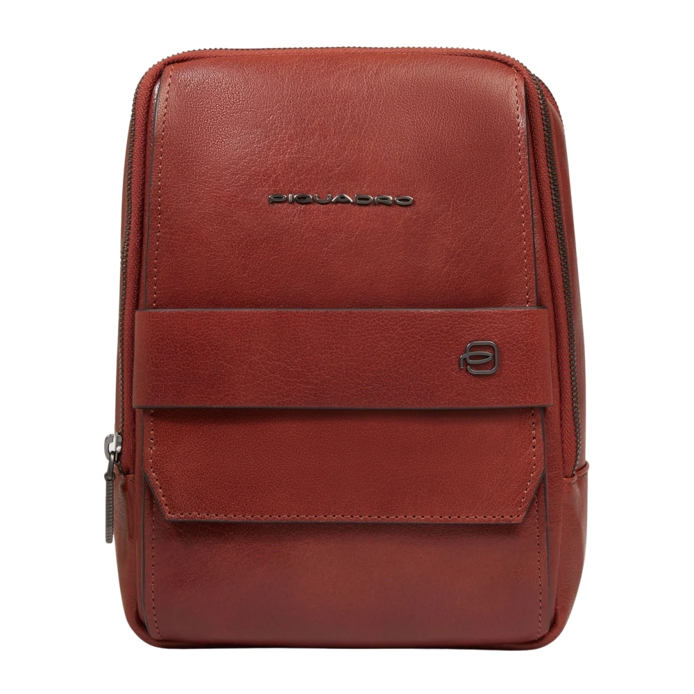 Piquadro Mannelijk Rood Tassen Heren, One Size, Leer, Crossbodytas Voor I Pad®