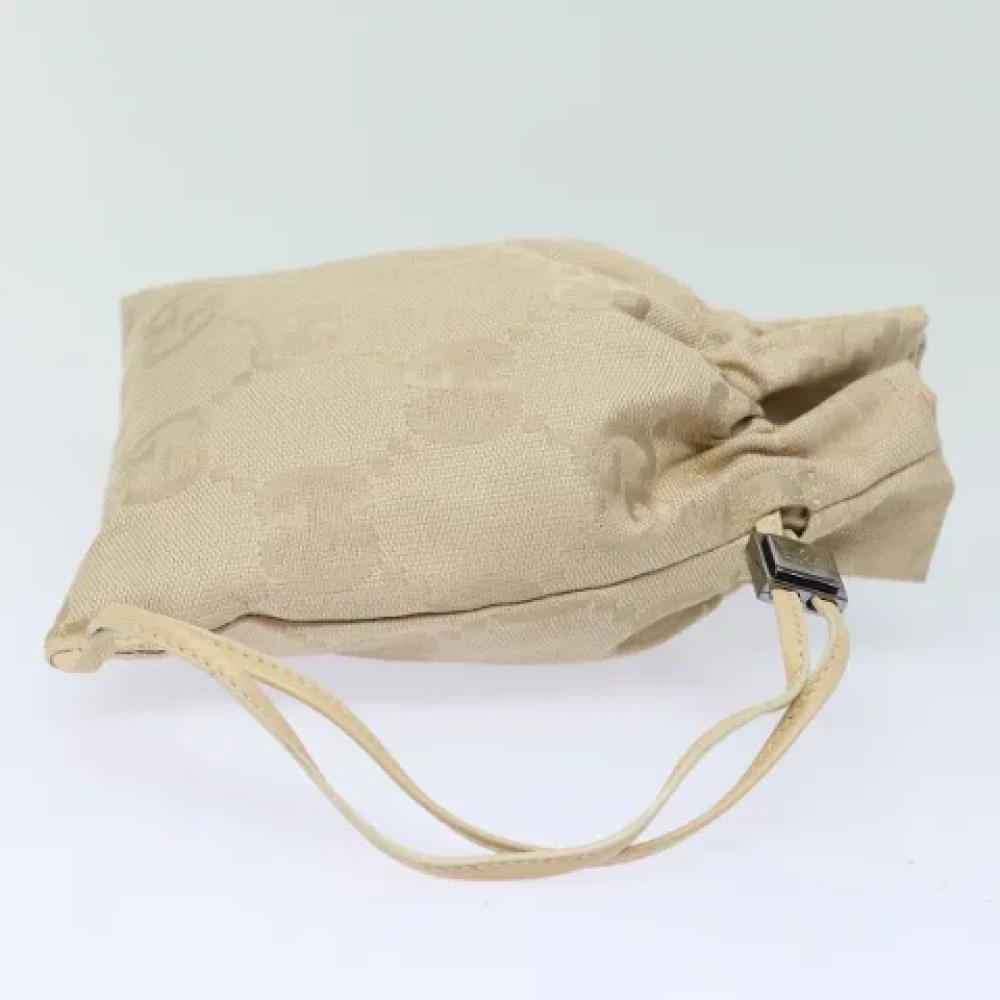 Gucci Vintage Pre-owned Canvas pouches Beige Dames