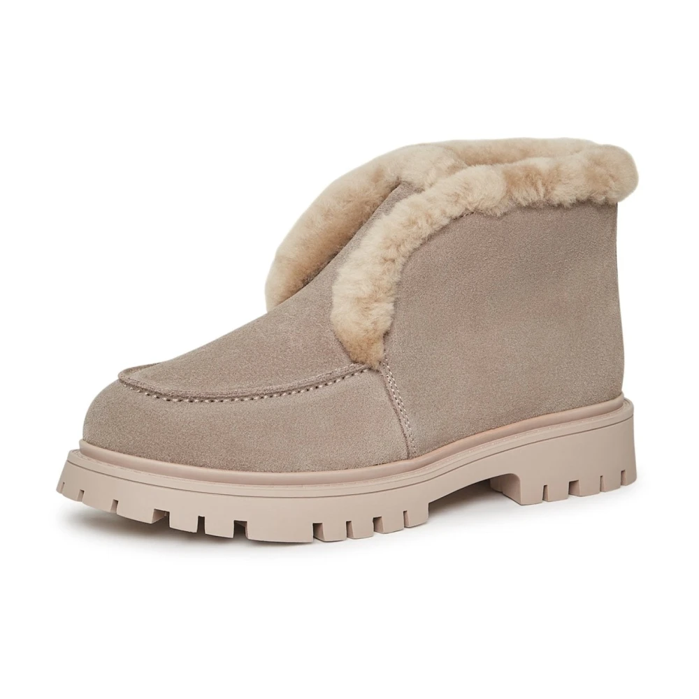 Cesare Gaspari Suède Enkellaarsjes Winter Beige Dames