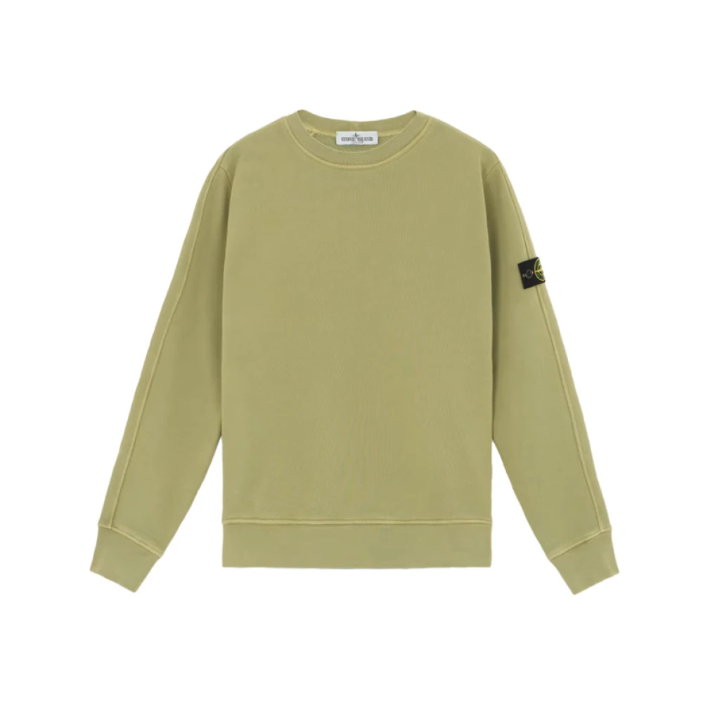 Stone Island Grön Tröja med Plysch Bomull Green, Pojke