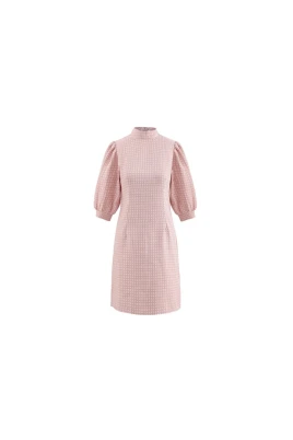 Rose Check Bomullsklänning