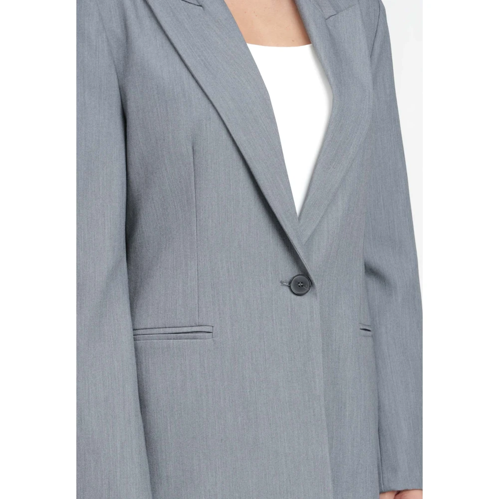 ViCOLO Grijze Single-Breasted Jas Blue Dames