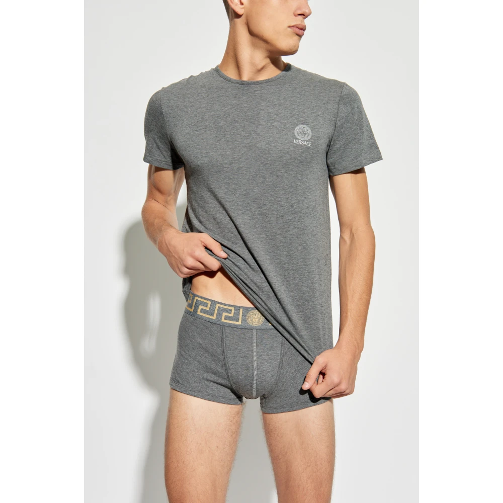 Versace T-shirt uit de 'Underwear' collectie Gray Heren