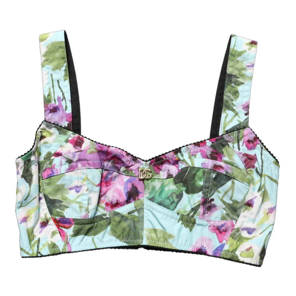 Dolce & Gabbana Multicolor Cropped Bustier Tank - Female - Sleeveless Tops - 3XS - Tops