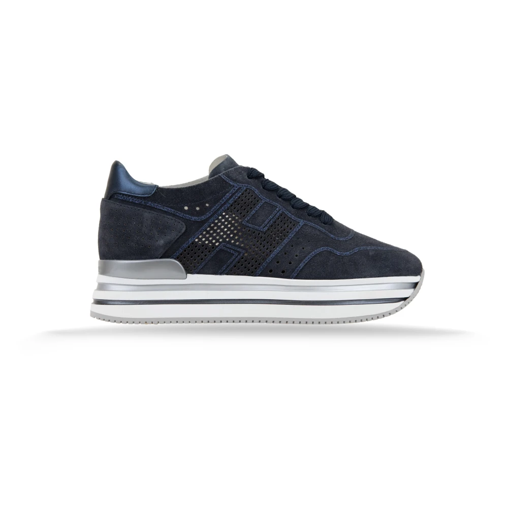 Hogan Suède Veterschoenen voor Dames Dames Schoenen Blauw