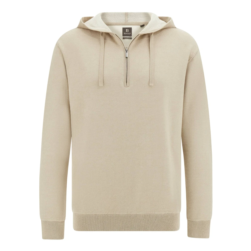 Boggi Milano Half Zip Jumper Beige Heren