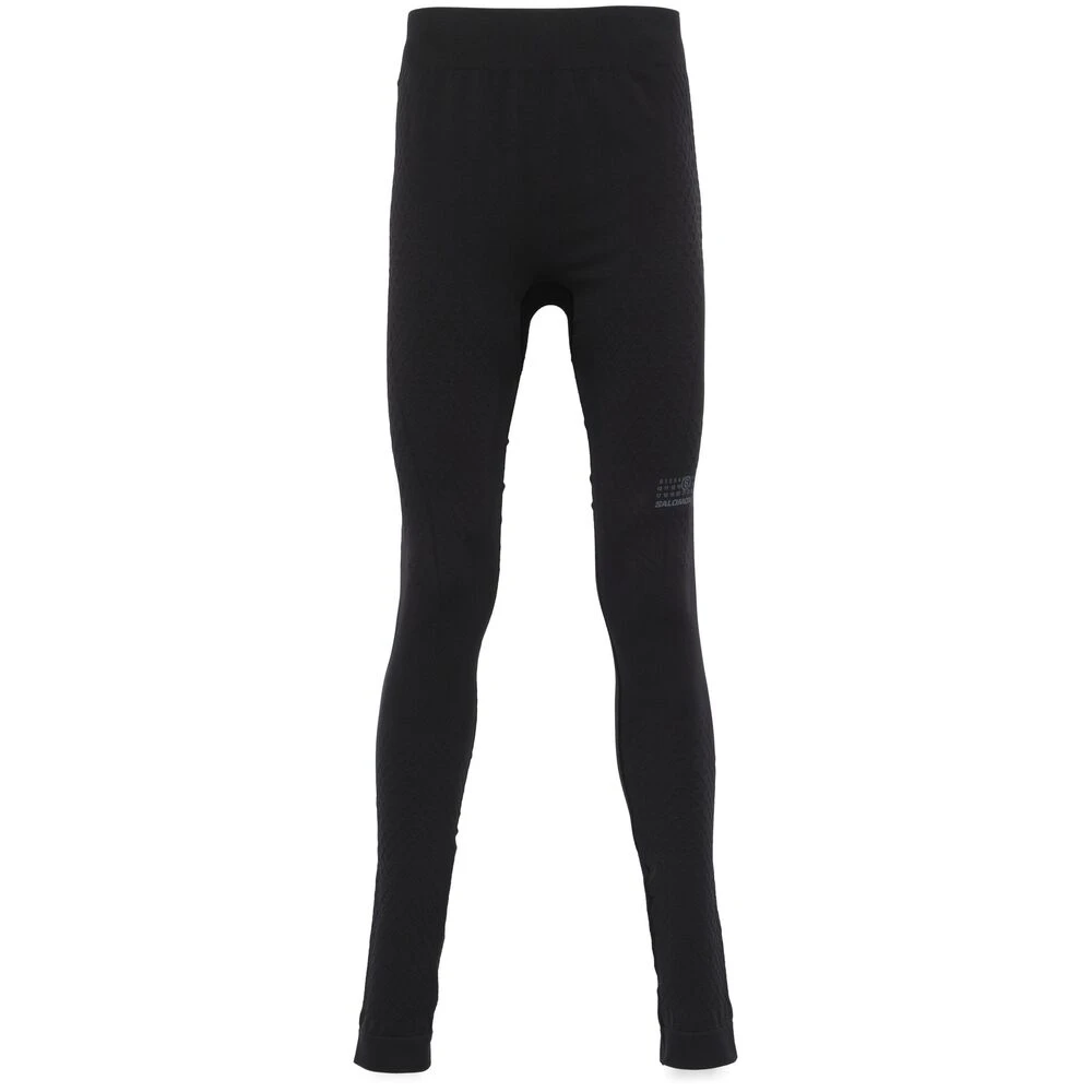 MM6 Maison Margiela Zwarte naadloze skinny leggings met logoprint Black Heren