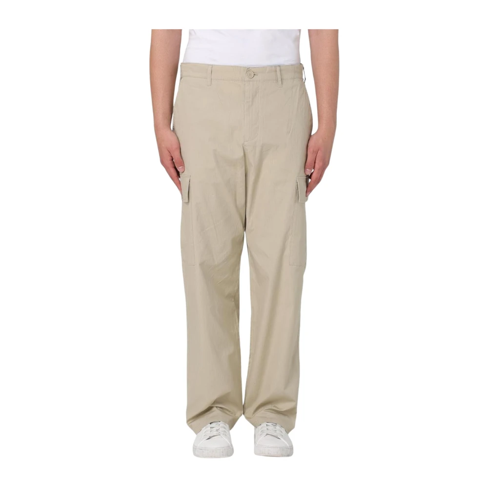 Armani Exchange Men's Beige Sand Cargo Trousers With Pockets