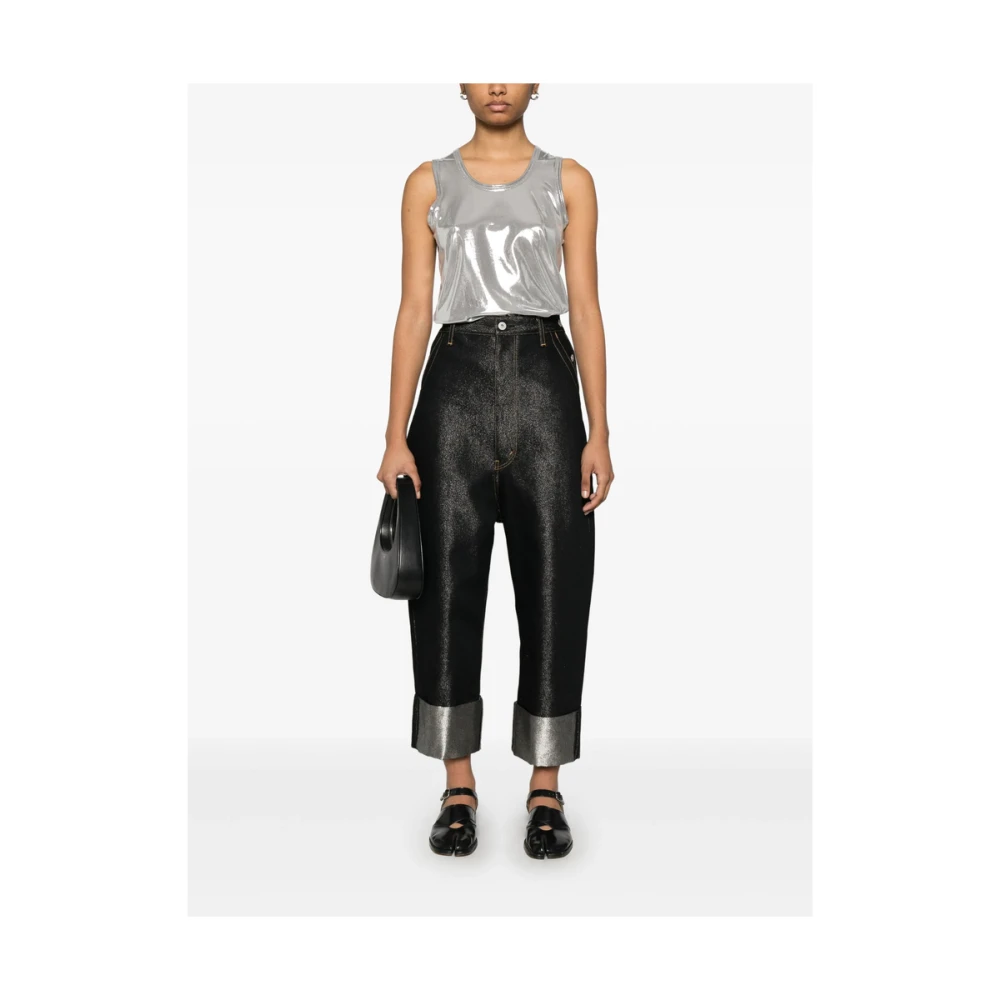 Junya Watanabe Zilveren Scoop Neck Mouwloos T-shirt Gray Dames
