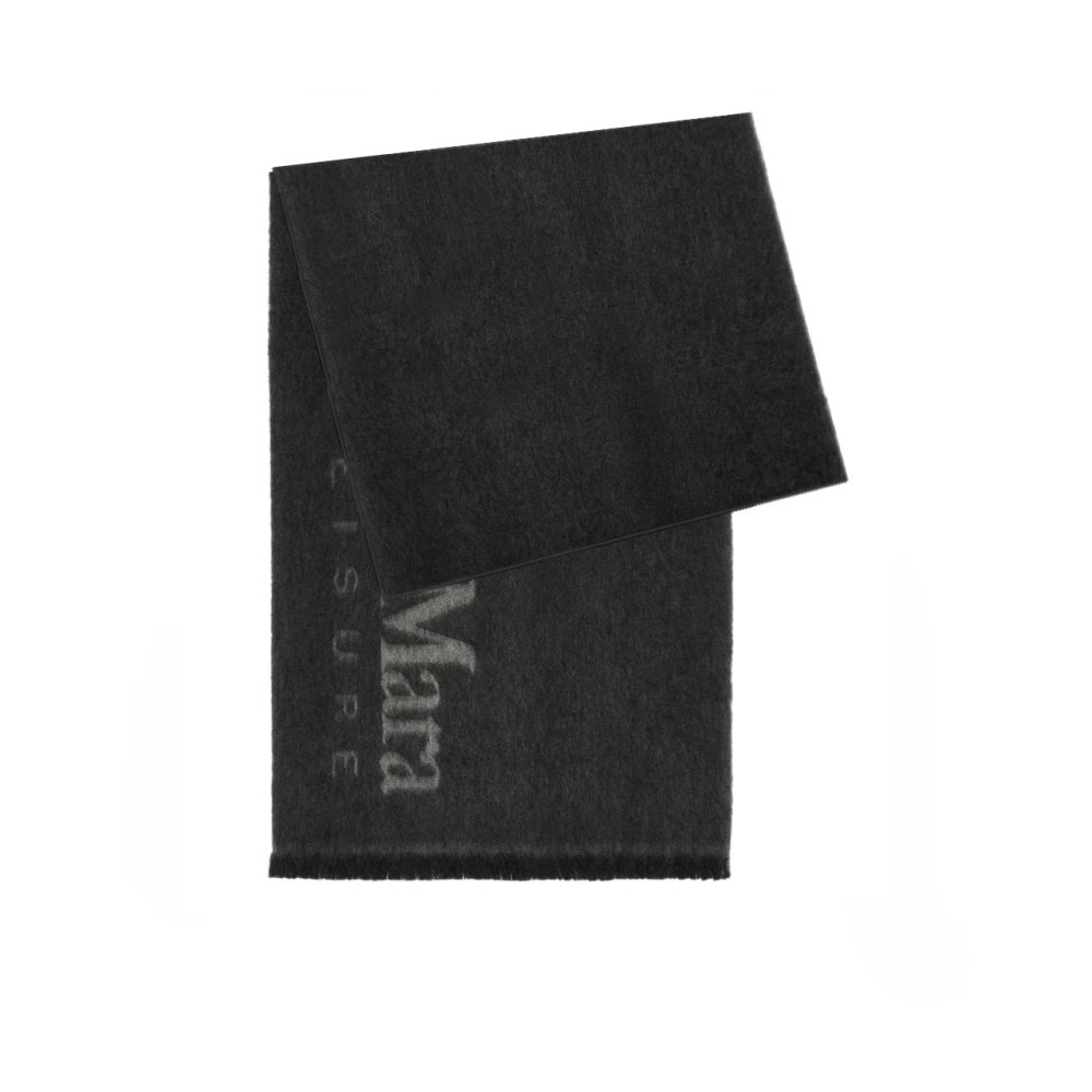 Max Mara Grijze Wol Fringed Sjaal Gray Dames