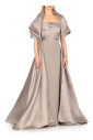 silver-sleeveless-dress-with-rear-vent