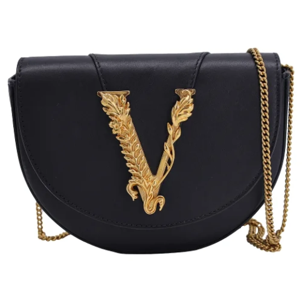 Versace Pre-owned Leather shoulder-bags Black Dames