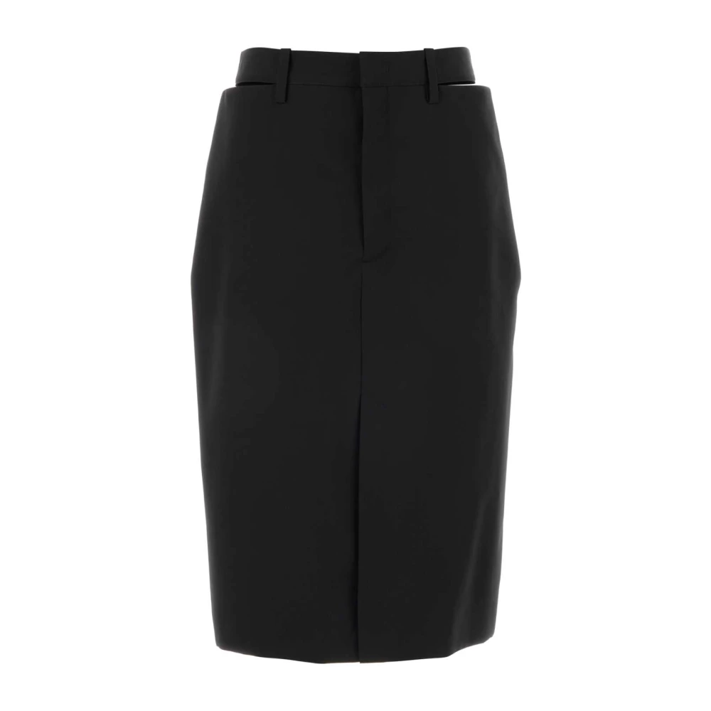 Jil Sander Women's Black Wool Midi Skirt - Midi Skirts - Xs - Skirts