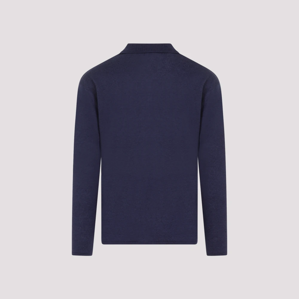 Giorgio Armani Blauwe Linnen Cardigan Sweater Ss24 Blue Heren
