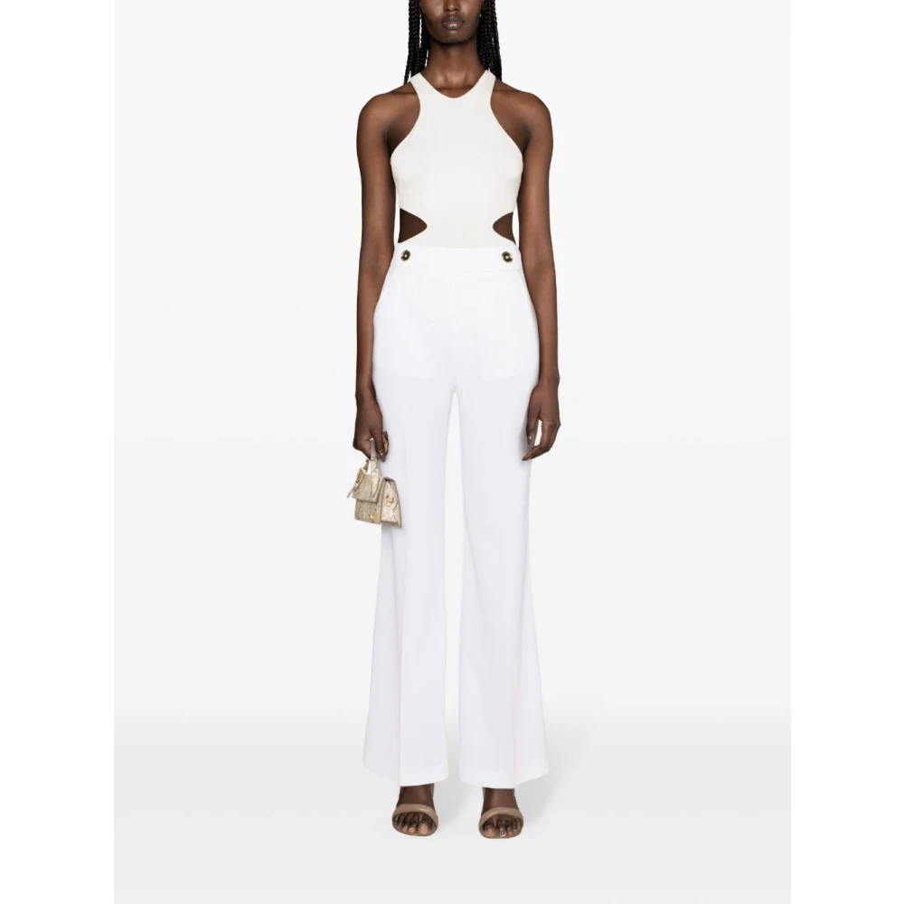 pinko Witte Broek met Sbozzare Detail White Dames