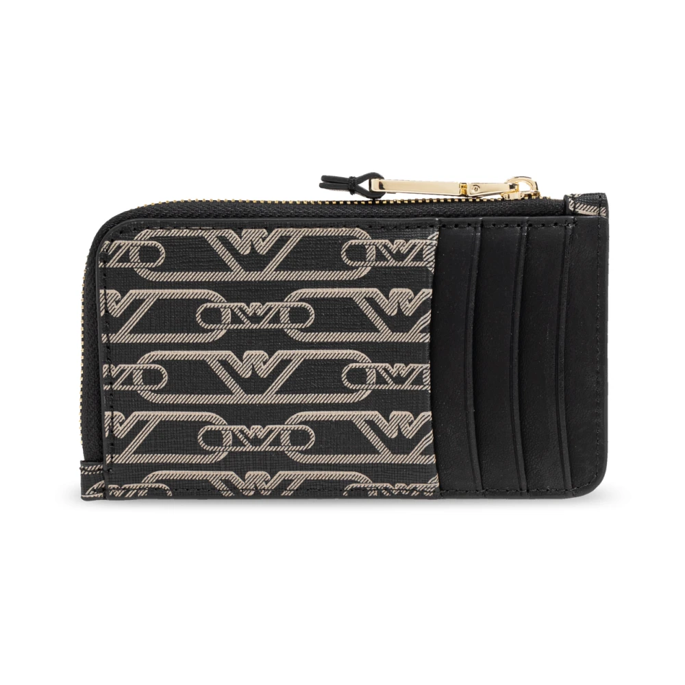 Emporio Armani Kaarthouder met monogram Black Dames