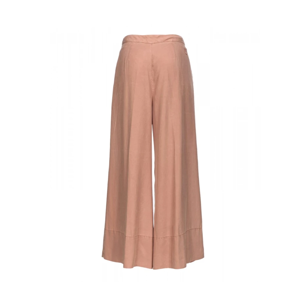pinko Wijde Pijp Twill Lyocell Broek Beige Dames