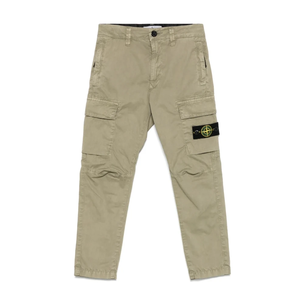 Stone Island Boys Beige Trousers, 10 Y, Tapered Trousers