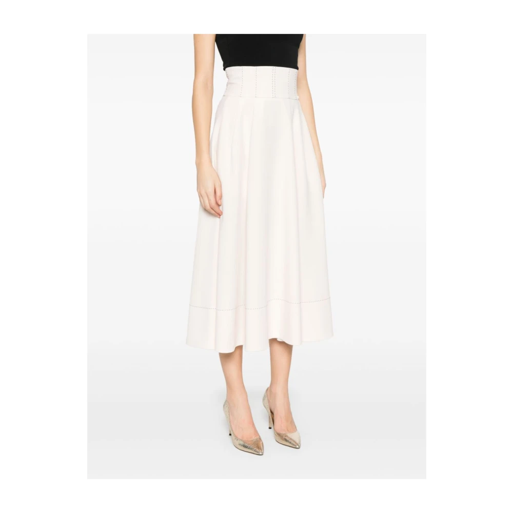 Elisabetta Franchi Crème Rok Dameskleding Beige Dames